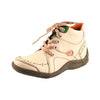 TMA EYES Women Stitching Shoes Leather Lace-up Low Heel Handwork Casual Boots