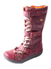 TMA EYES Winter Strape-Accent Washed PU Leather Flat Women's Boot with Plus Size