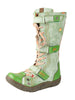 TMA EYES Winter Strape-Accent Washed PU Leather Flat Women's Boot with Plus Size