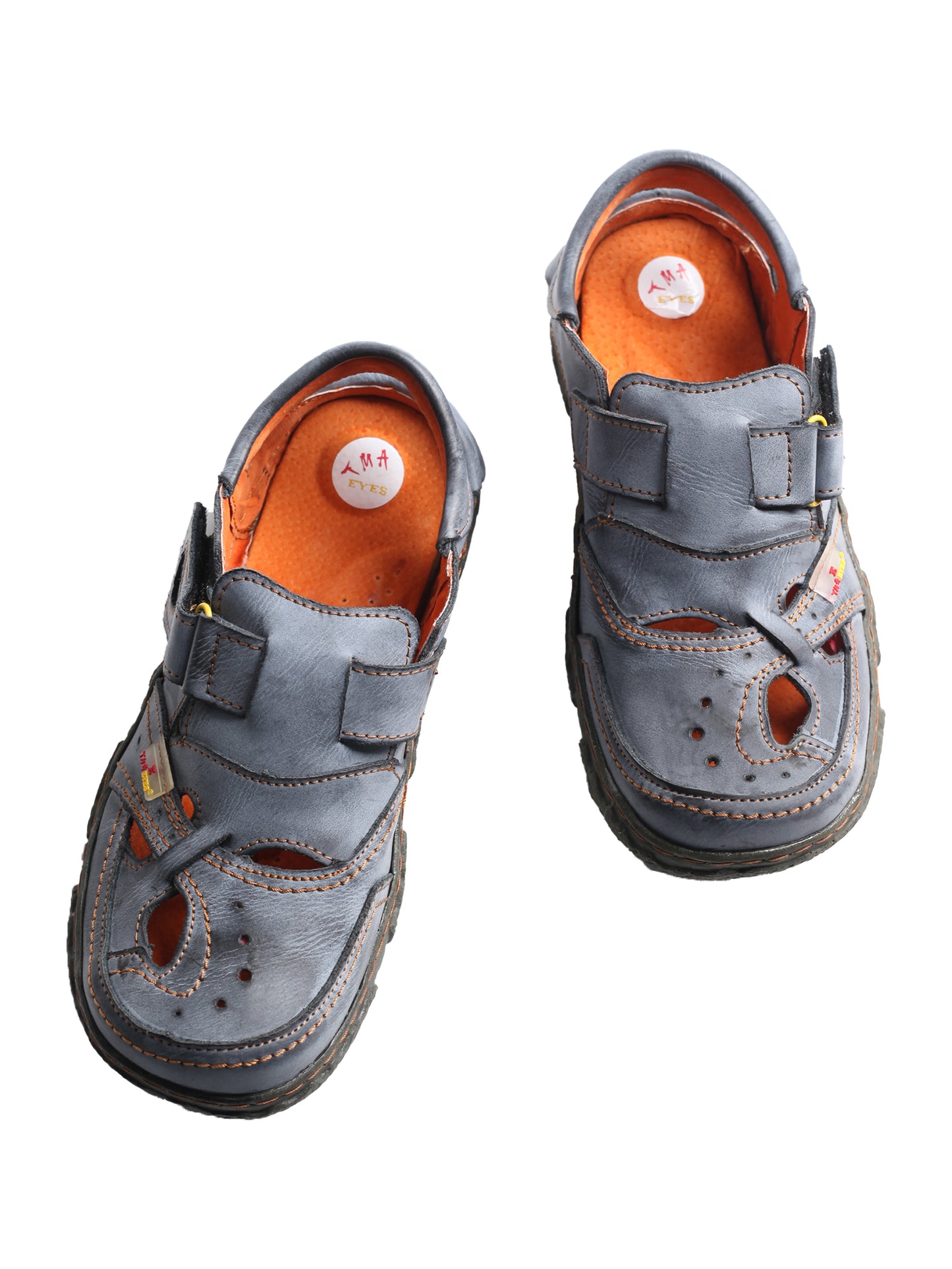 TMA EYES Women's Casual Hook and Loop Breathable Leather Sneaker