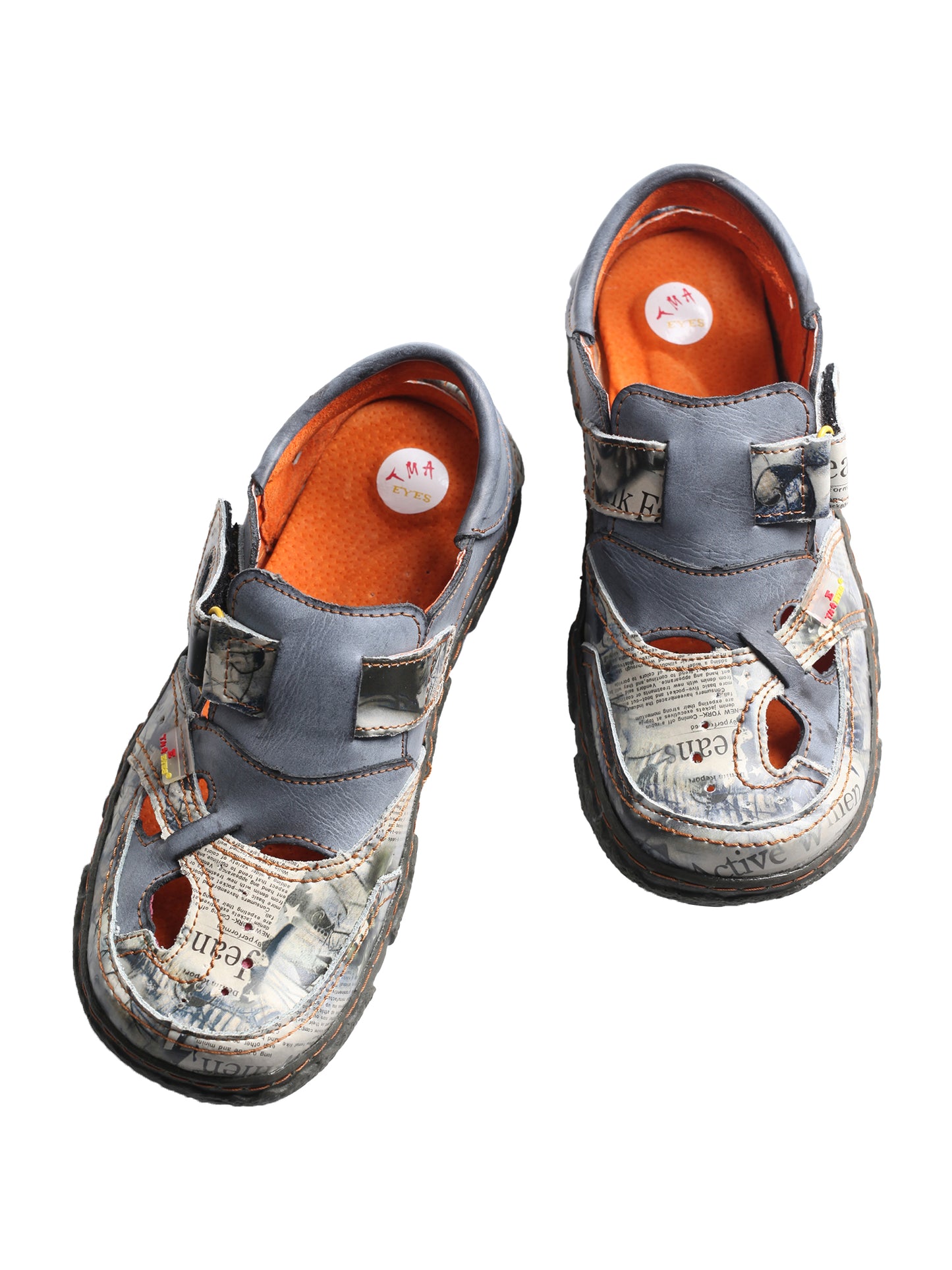 TMA EYES Women's Casual Hook and Loop Breathable Leather Sneaker