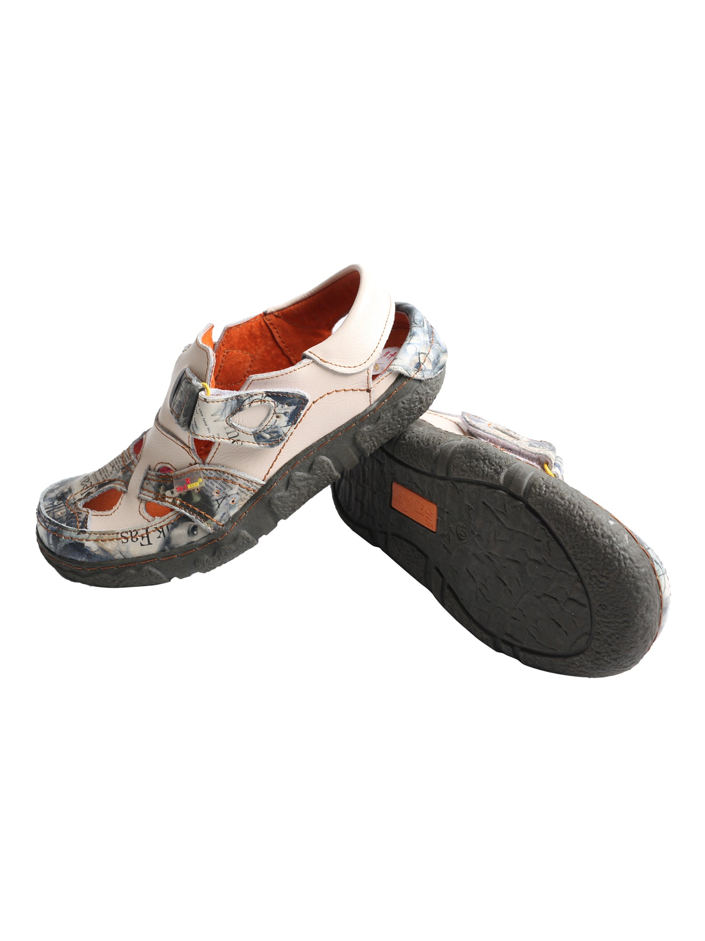 TMA EYES Women's Casual Hook and Loop Breathable Leather Sneaker