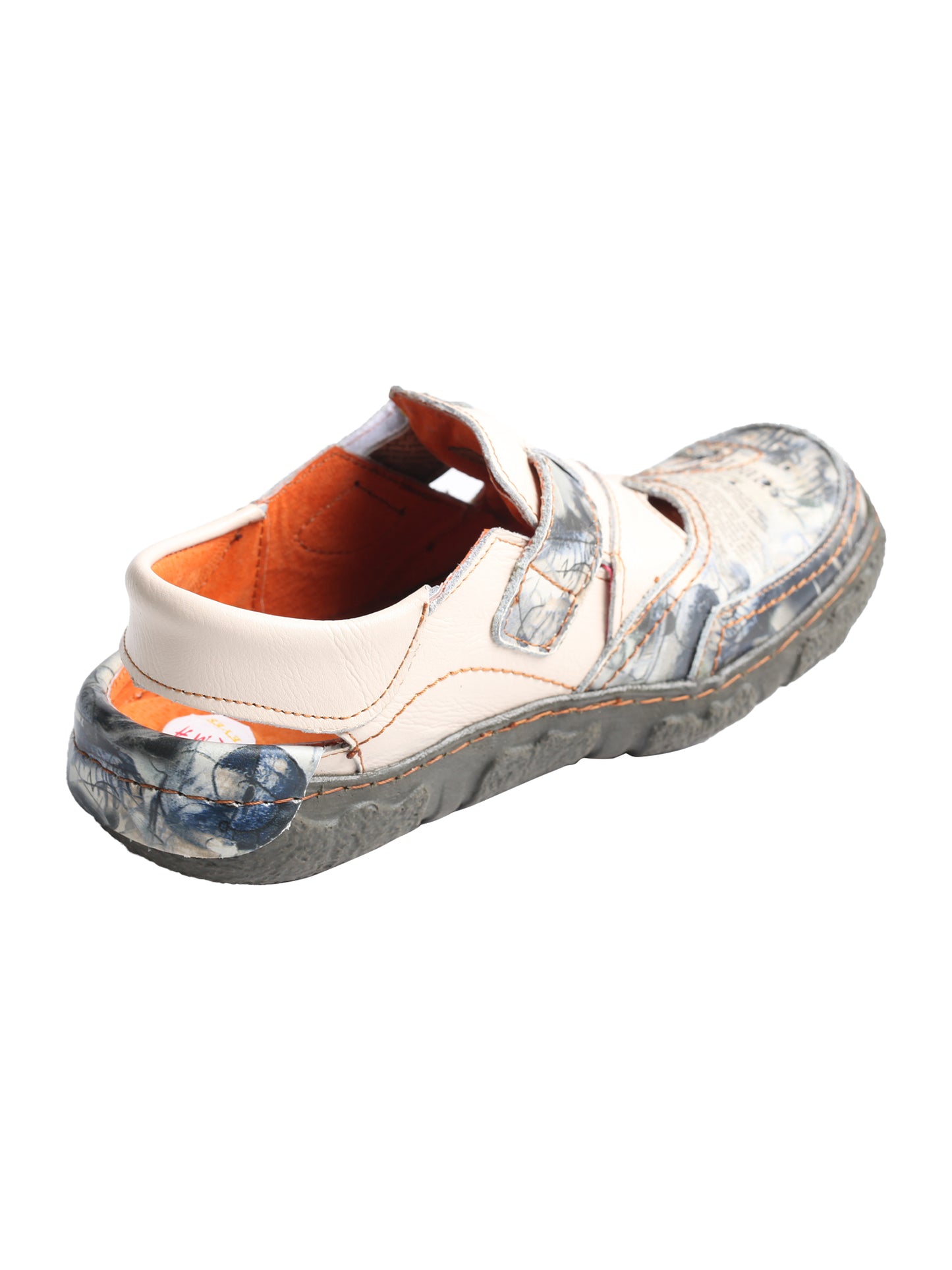 TMA EYES Women's Casual Hook and Loop Breathable Leather Sneaker