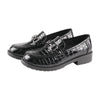 TMA EYES Women's Classic Crocodile Pattern Loafers - Slip-On Low Heel Shoes with Non-Slip TPR Sole - Fashion and Comfortable