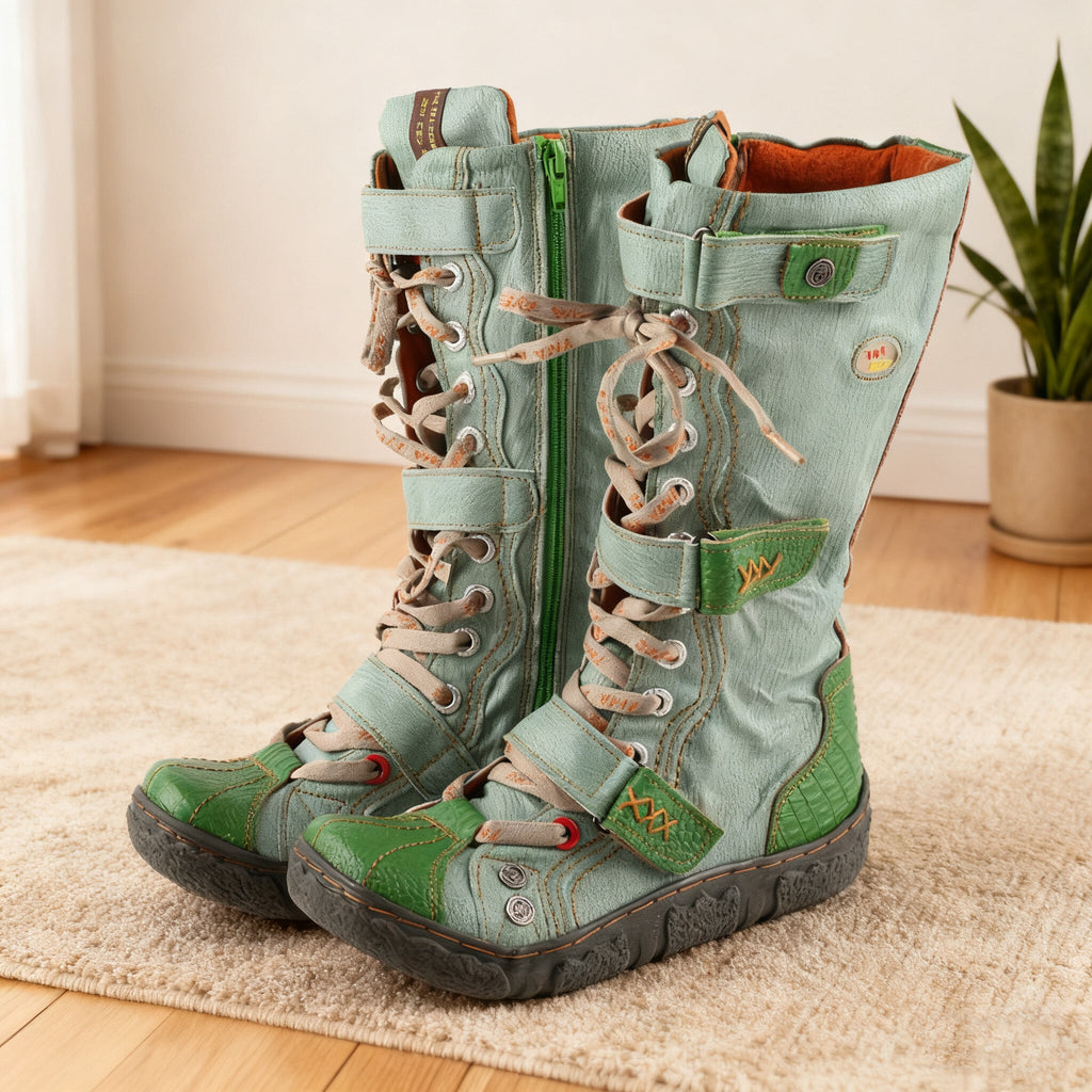 Fall for These Artistic Green Boots: A Fusion of Edge and Elegance That Defines You 🌟