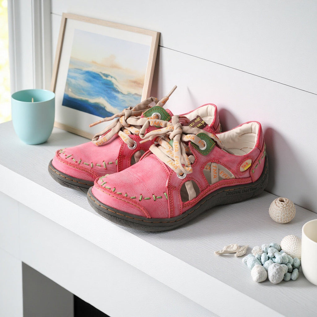 Discover the Pink Leather Cutout Sneakers: A Blend of Art, Comfort, and Playful Style 🌸