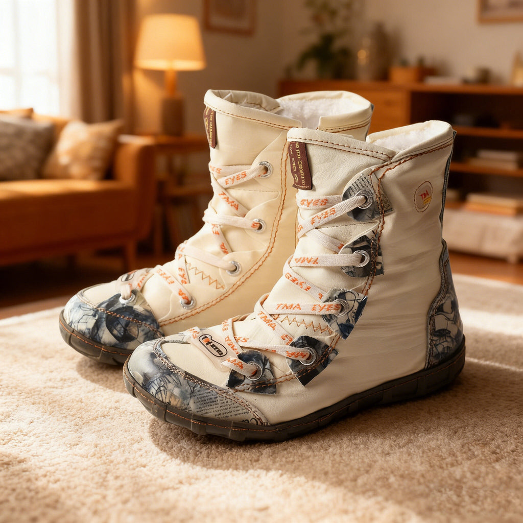 Creamy Winter 'Patch Poetry': This Boot Sews Laziness & Personality Into Every Step