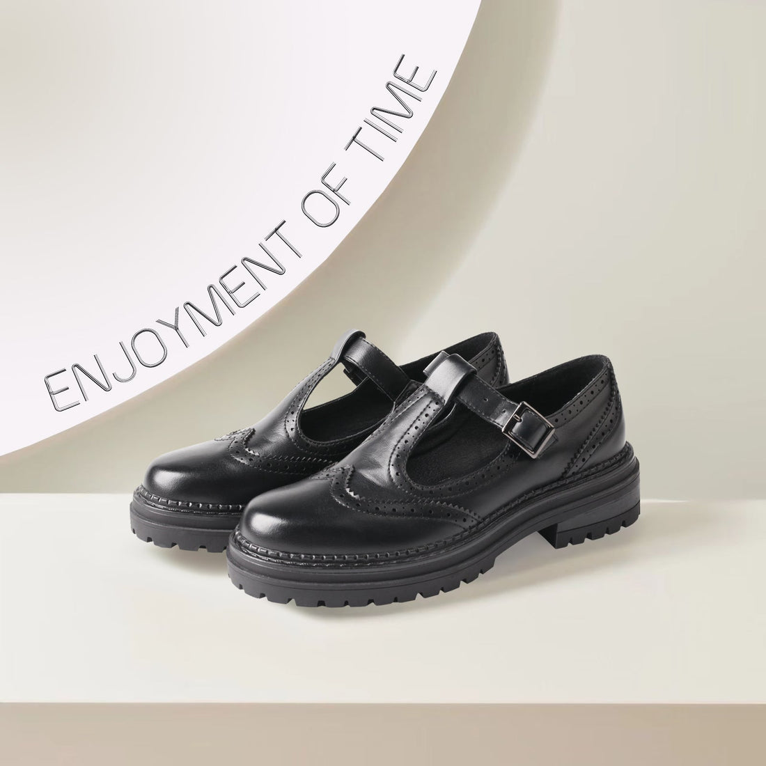 Step into Elegance: TMA EYES Women's T-Strap Hollowed-Out Loafers