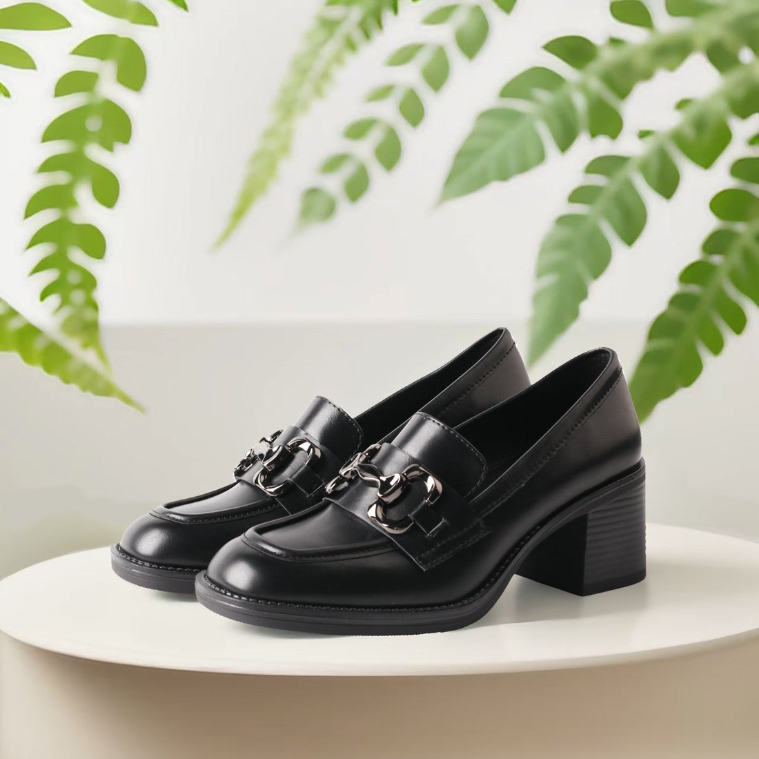 Step into Elegance: TMA EYES Chunky Heel Loafers for Effortless Style & Comfort