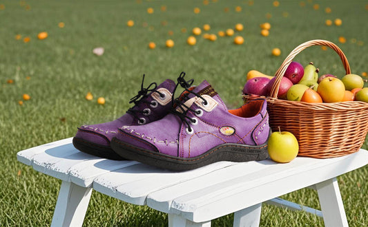 TMA EYES Women's Hand-Stitched Leather Sneakers – Now in Stunning Purple