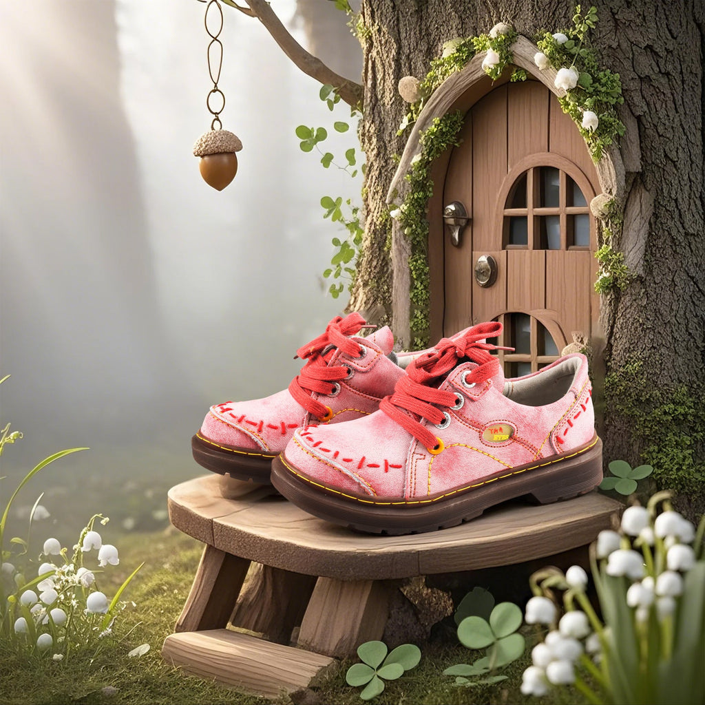 Step into Timeless Elegance: TMA EYES Vintage Lace-Up Flats