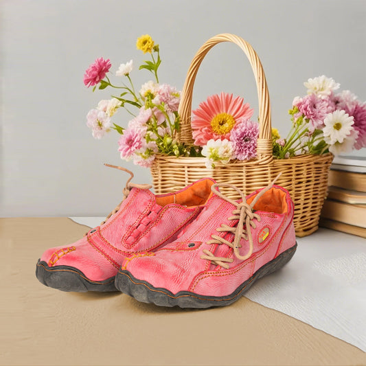 TMA EYES Five Finger Sole Side Lace-Up Leather Women’s Casual Shoes: Where Comfort Meets Quirky Charm