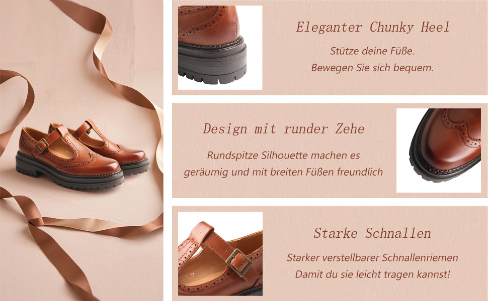 Step Into Vintage Chic: TMA EYES Chunky Platform T-Strap Loafers That Turn Heads