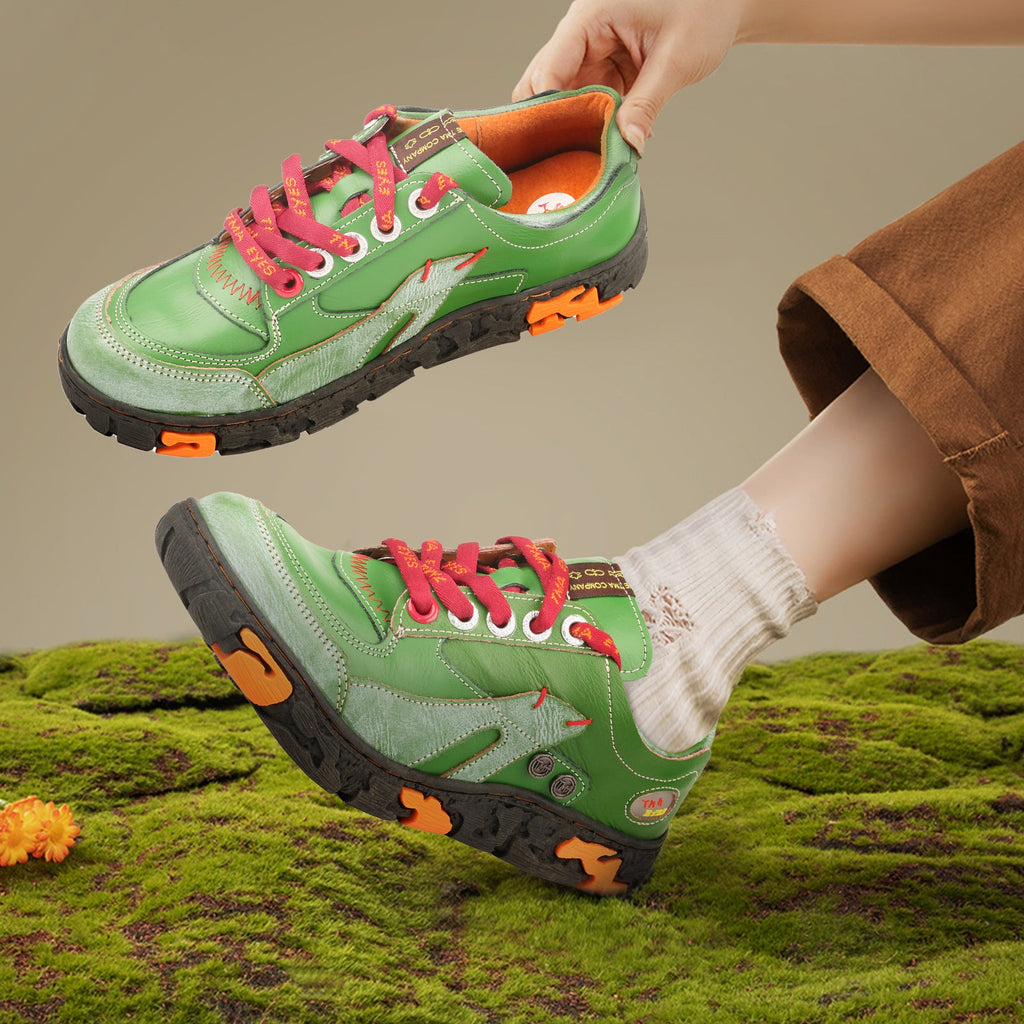 Step Boldly Into Everyday Comfort with TMA EYES Women’s Leather Patchwork Casual Shoes