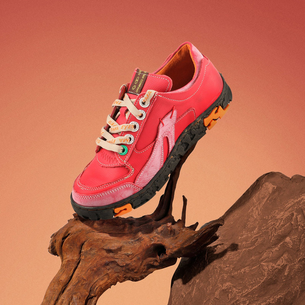 Bold Beauty in Every Step: Discover TMA EYES Women’s Leather Patchwork Lace-Up Casual Shoes