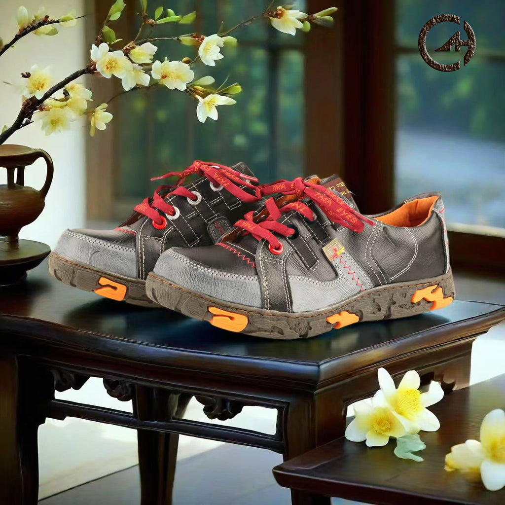 👟TMA EYES Genuine Leather Women’s Flat Sneakers: Style Meets All-Day Comfort👟