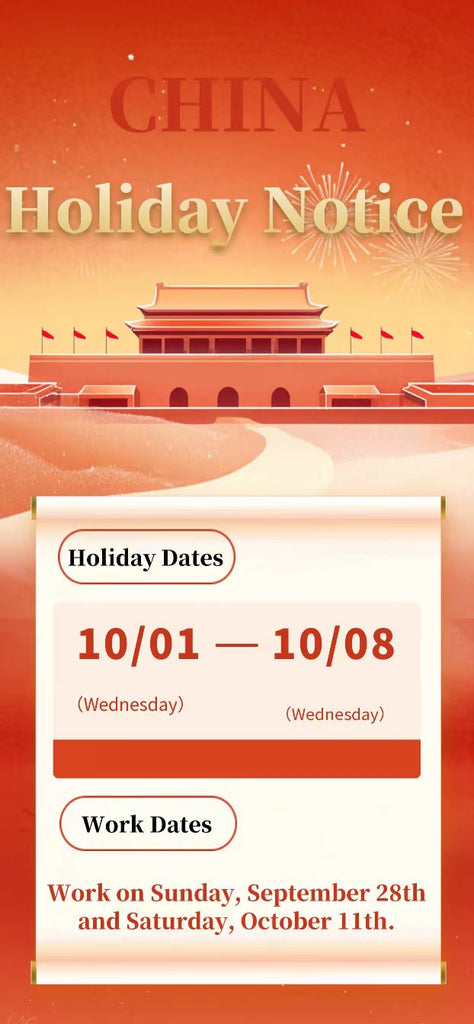 Holiday Notice: Shipping Delay Due to Chinese National Day and Mid-Autumn Festival