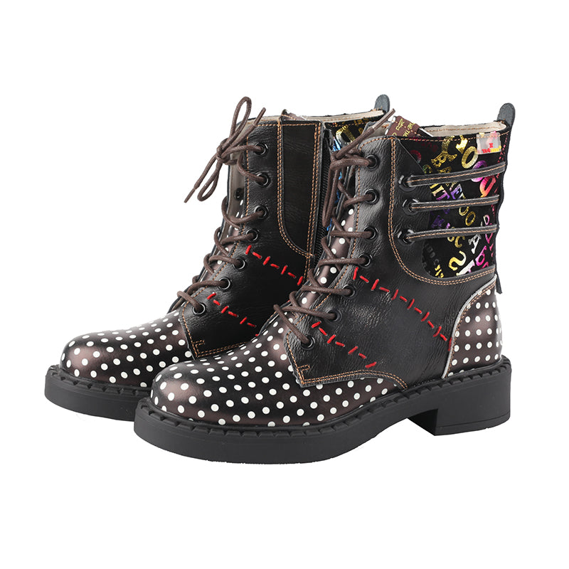 MAiA TMA EYES Colorful Polka Dot Ankle Boots