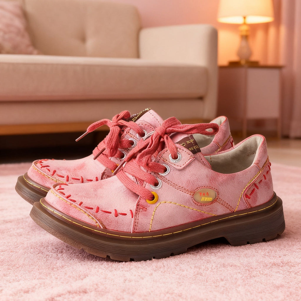 This Pink Vintage Leather Shoe: A Sweet and Edgy Girl's Autumn Treasure ✨
