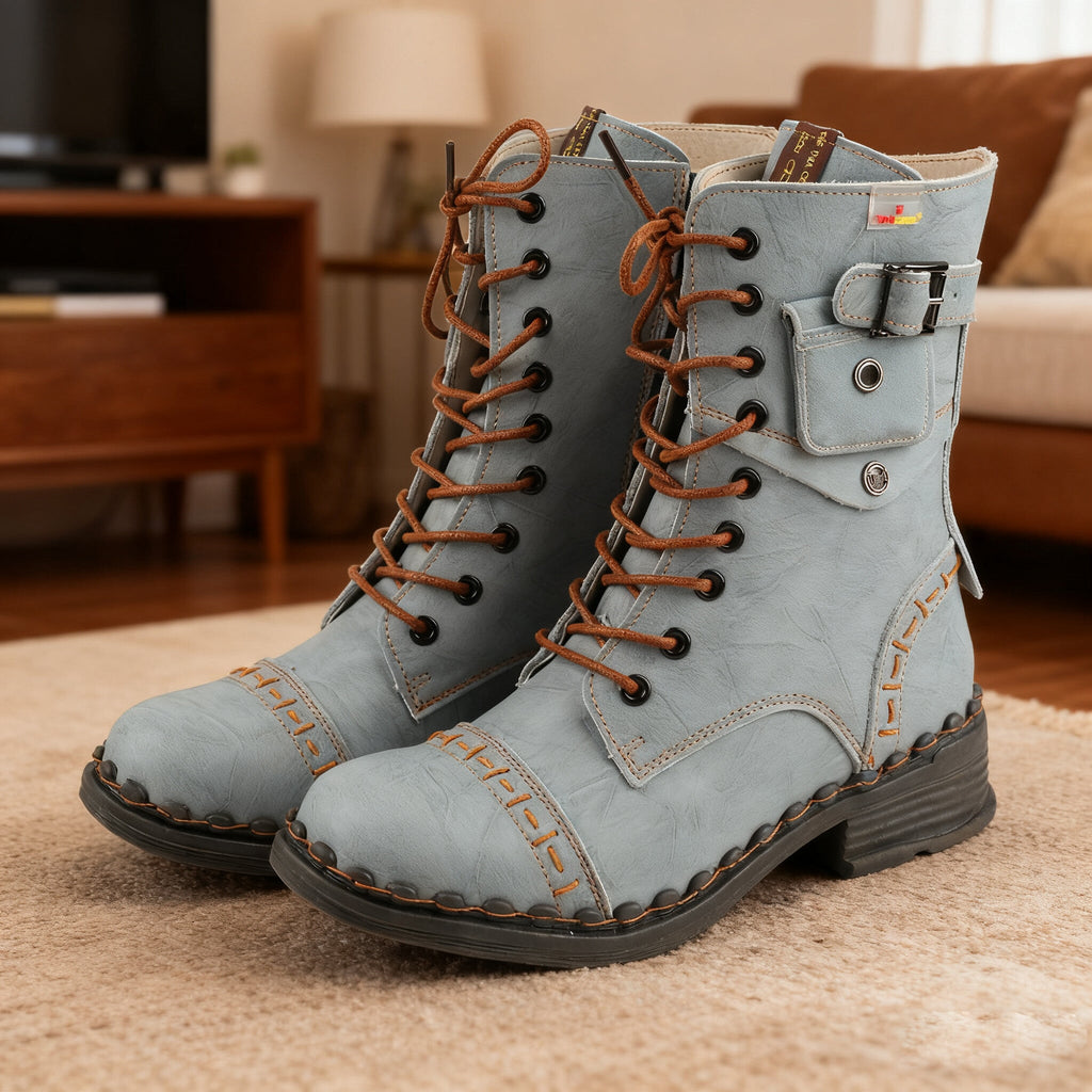 Elevate Your Style with These Unique Light Blue Combat Boots: A Blend of Fashion, Comfort, and Personality 😍