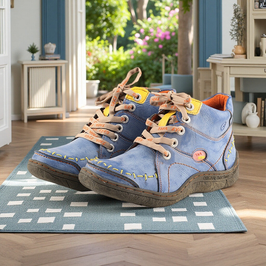 Fall in Love with These Unique and Comfy Blue Shoes with Bright Accents