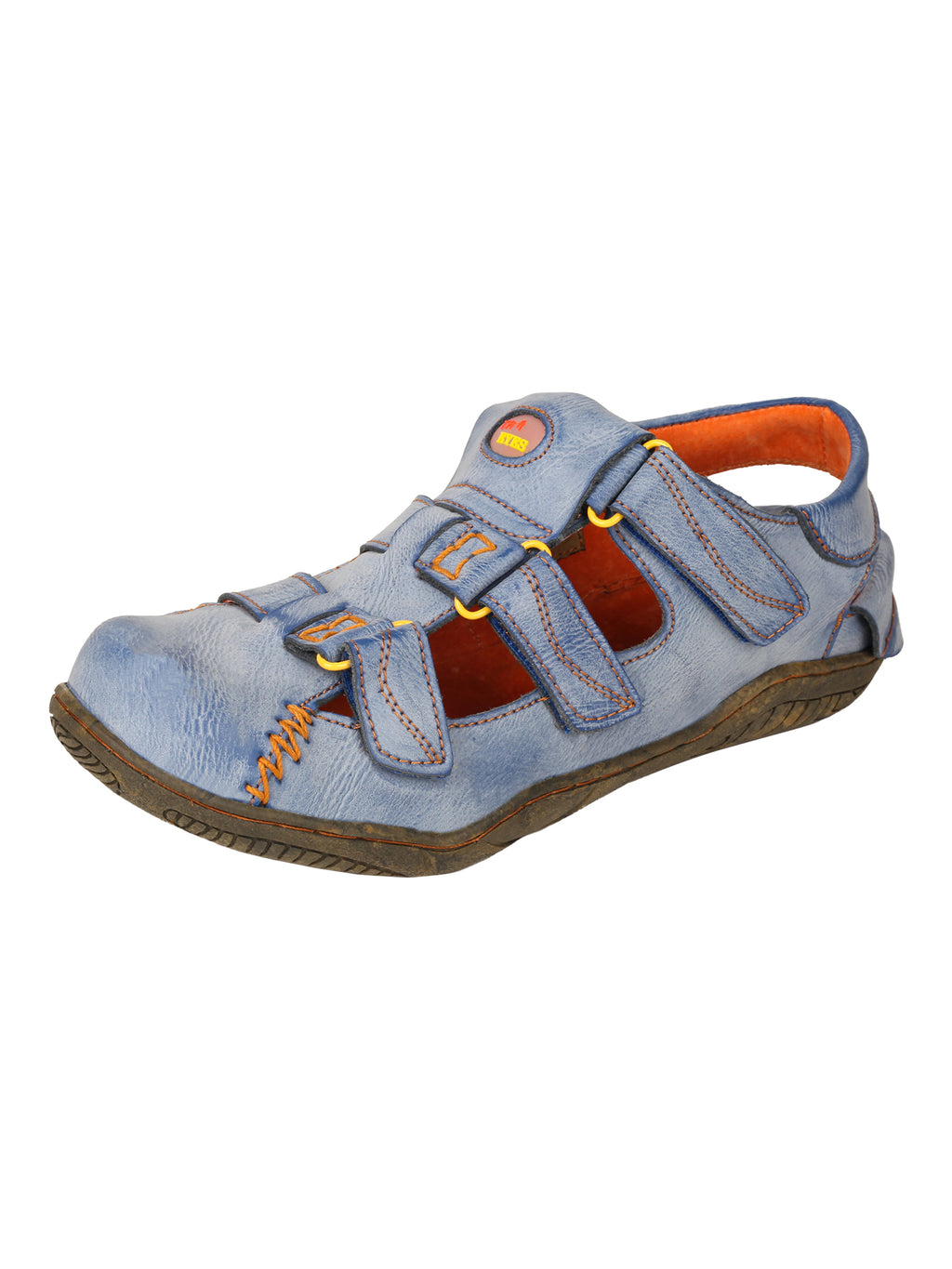 TMA EYES Women's Hook and Loop Closed-Toe Leather Sandal