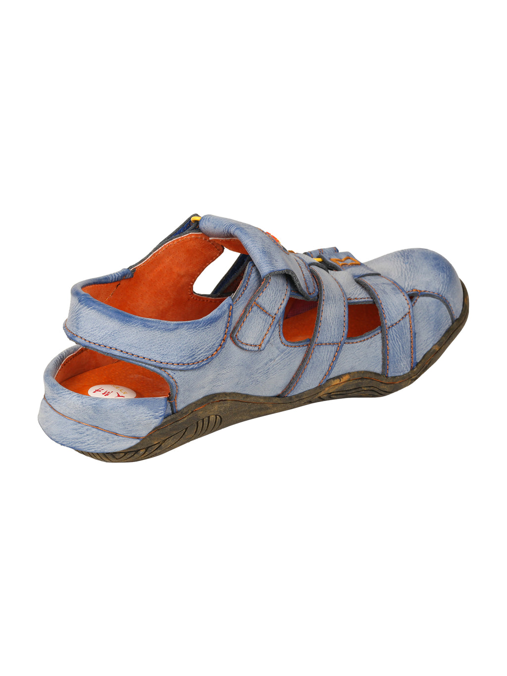TMA EYES Women's Hook and Loop Closed-Toe Leather Sandal
