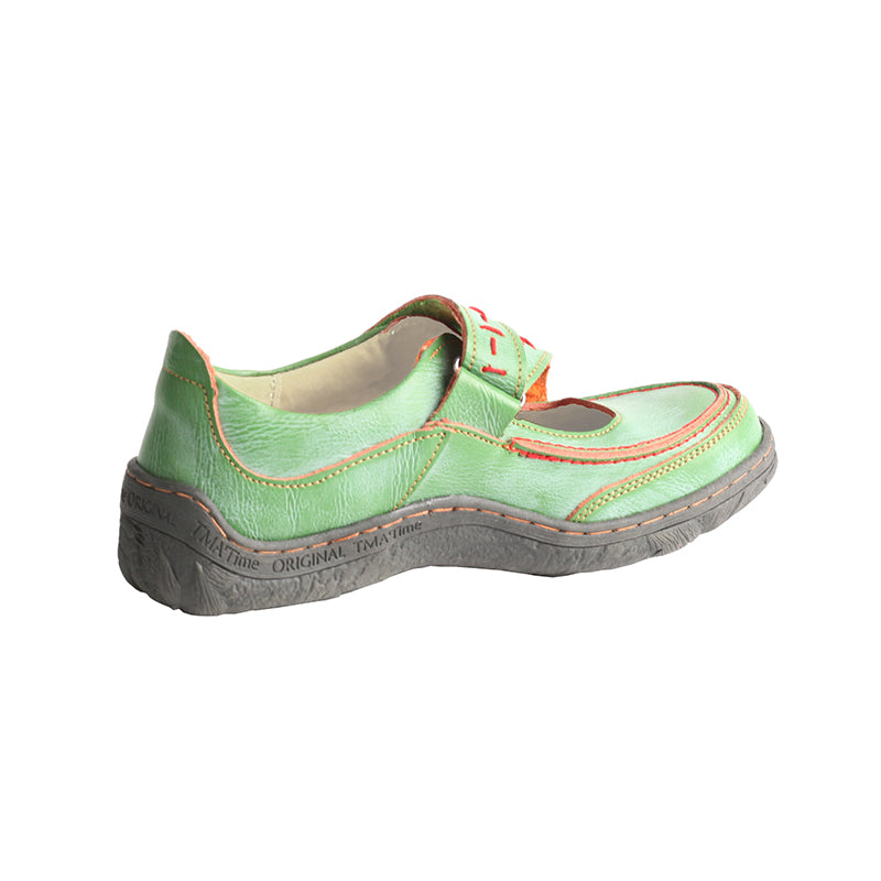 TMA EYES Women's Cross-Strap Solid Color Velcro Hand-Stitched Casual Sneakers
