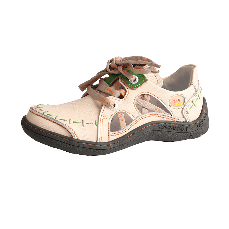 TMA EYES Women's Side Hollow Hand-Stitched Casual Sneakers