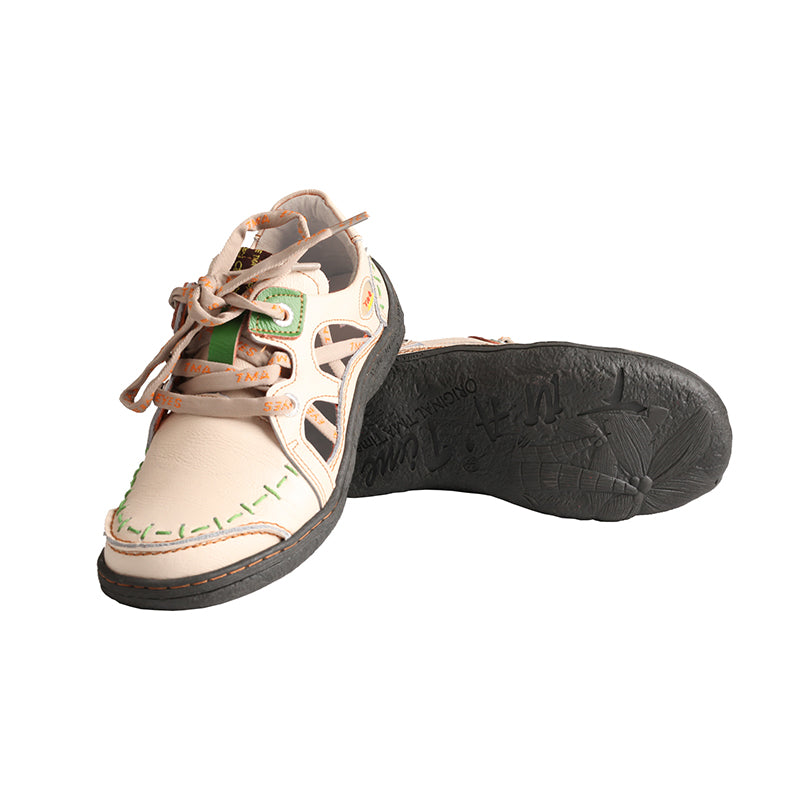 TMA EYES Women's Side Hollow Hand-Stitched Casual Sneakers