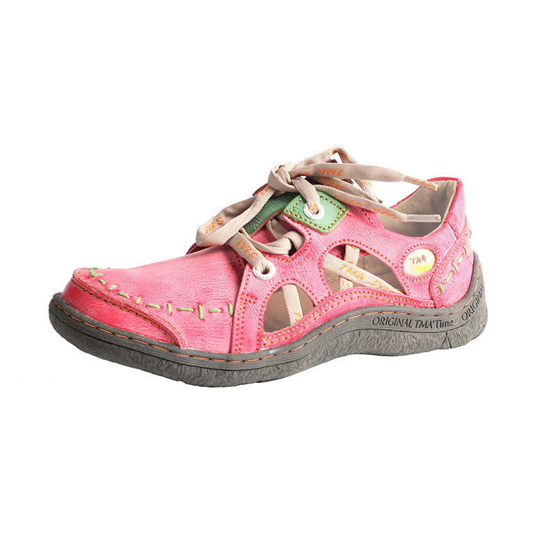 TMA EYES Women's Side Hollow Hand-Stitched Casual Sneakers