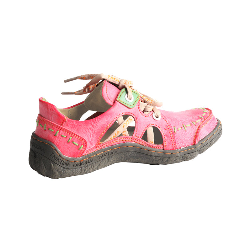 TMA EYES Women's Side Hollow Hand-Stitched Casual Sneakers