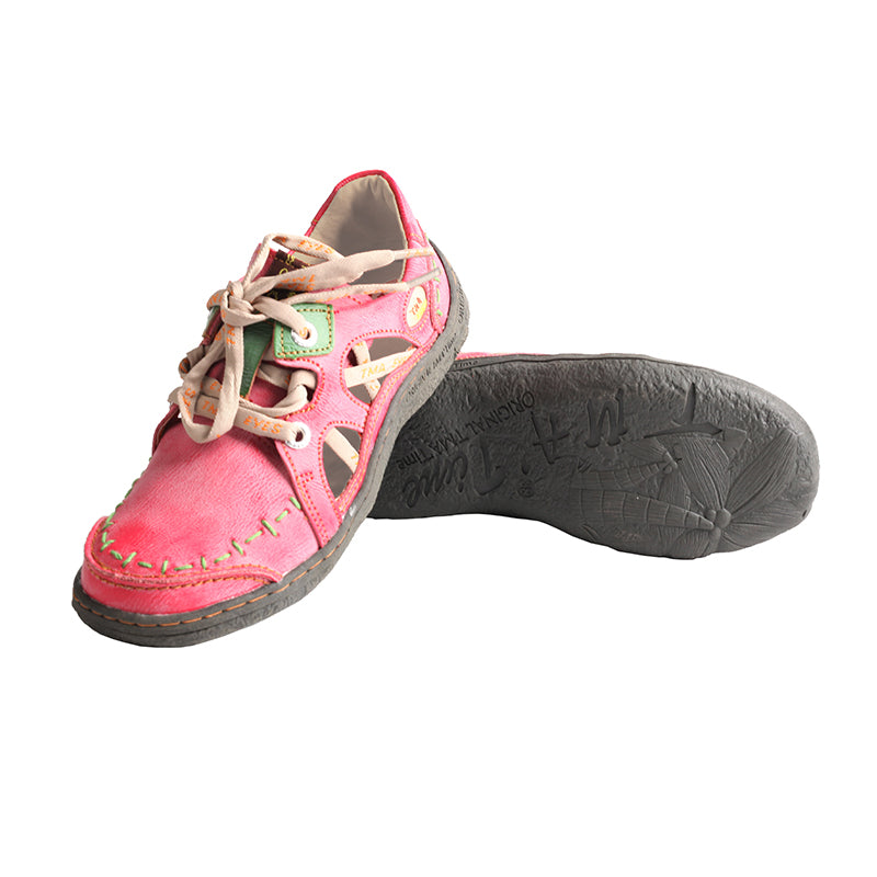 TMA EYES Women's Side Hollow Hand-Stitched Casual Sneakers