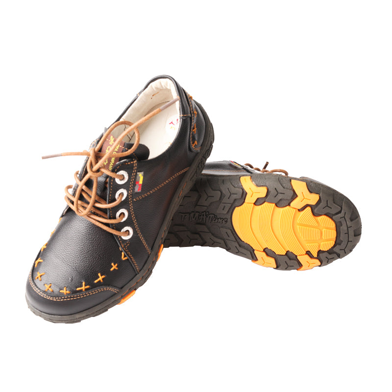 TMA EYES Hand-Stitched Top-Grain Leather Women's Casual Sneakers