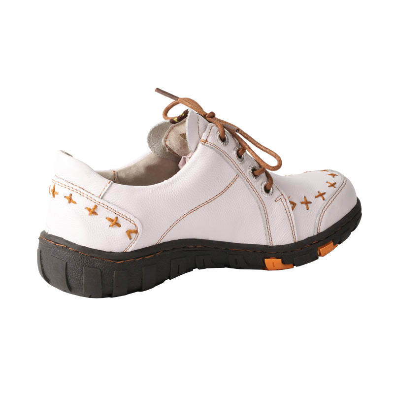 TMA EYES Hand-Stitched Top-Grain Leather Women's Casual Sneakers