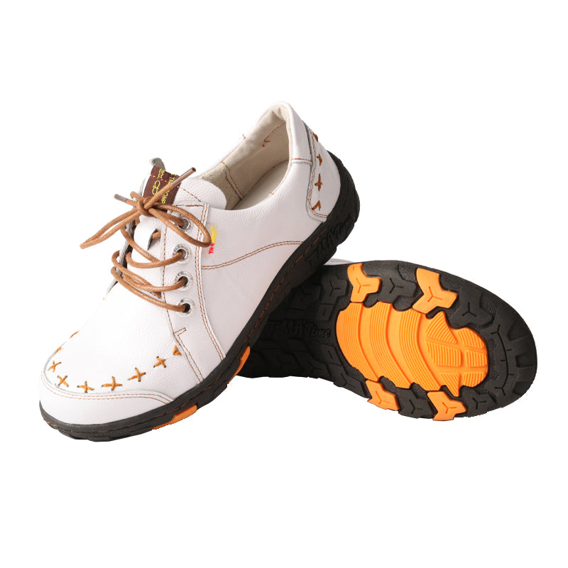 TMA EYES Hand-Stitched Top-Grain Leather Women's Casual Sneakers