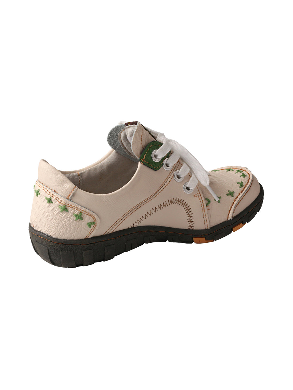 TMA EYES Women's Vintage Flat Shoes - Hand-Stitching Crocodile Embossed PU Leather Shoes Slip-On with Non-Slip TPR Sole - Comfort and Fashion