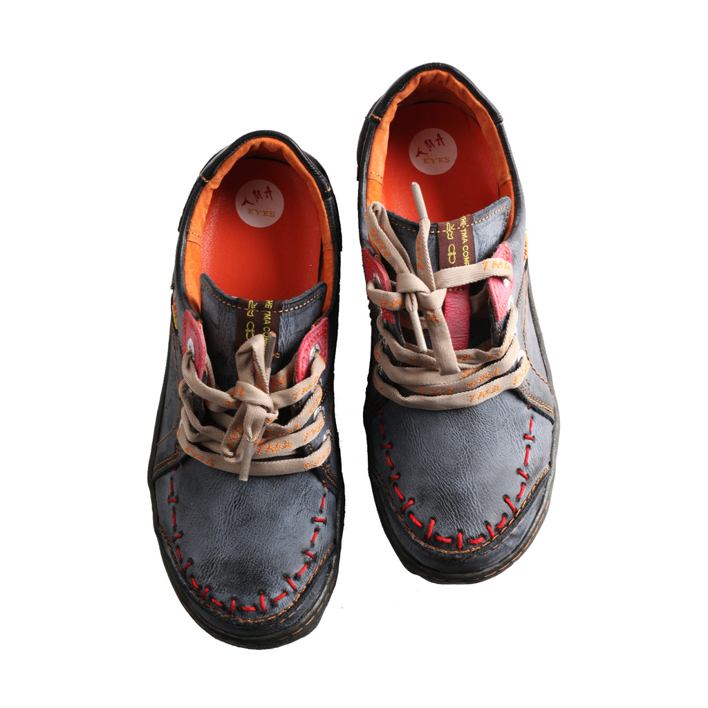 TMA EYES Hand Stitching Leather Women's Sneaker