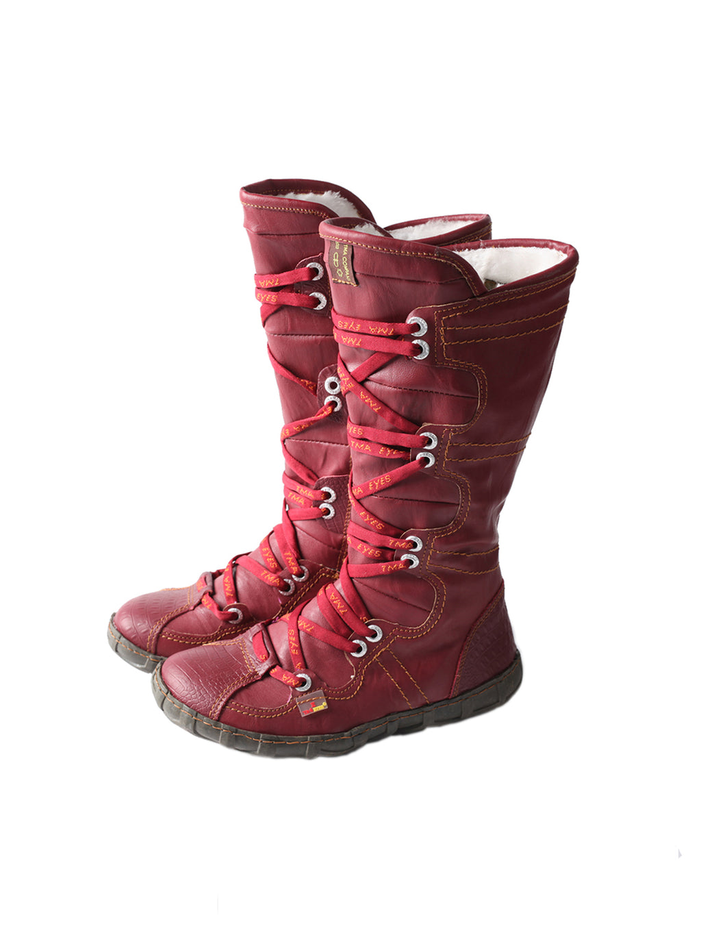 TMA EYES Snake-Embossed Leather and PU Upper Women's Tall Boot
