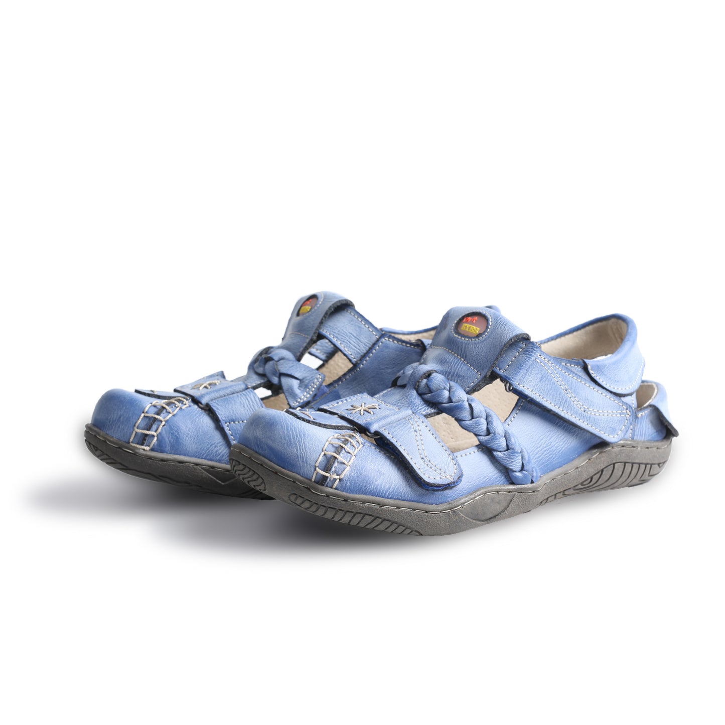 TMA EYES Women's Braided Closed-Toe Leather Sandal