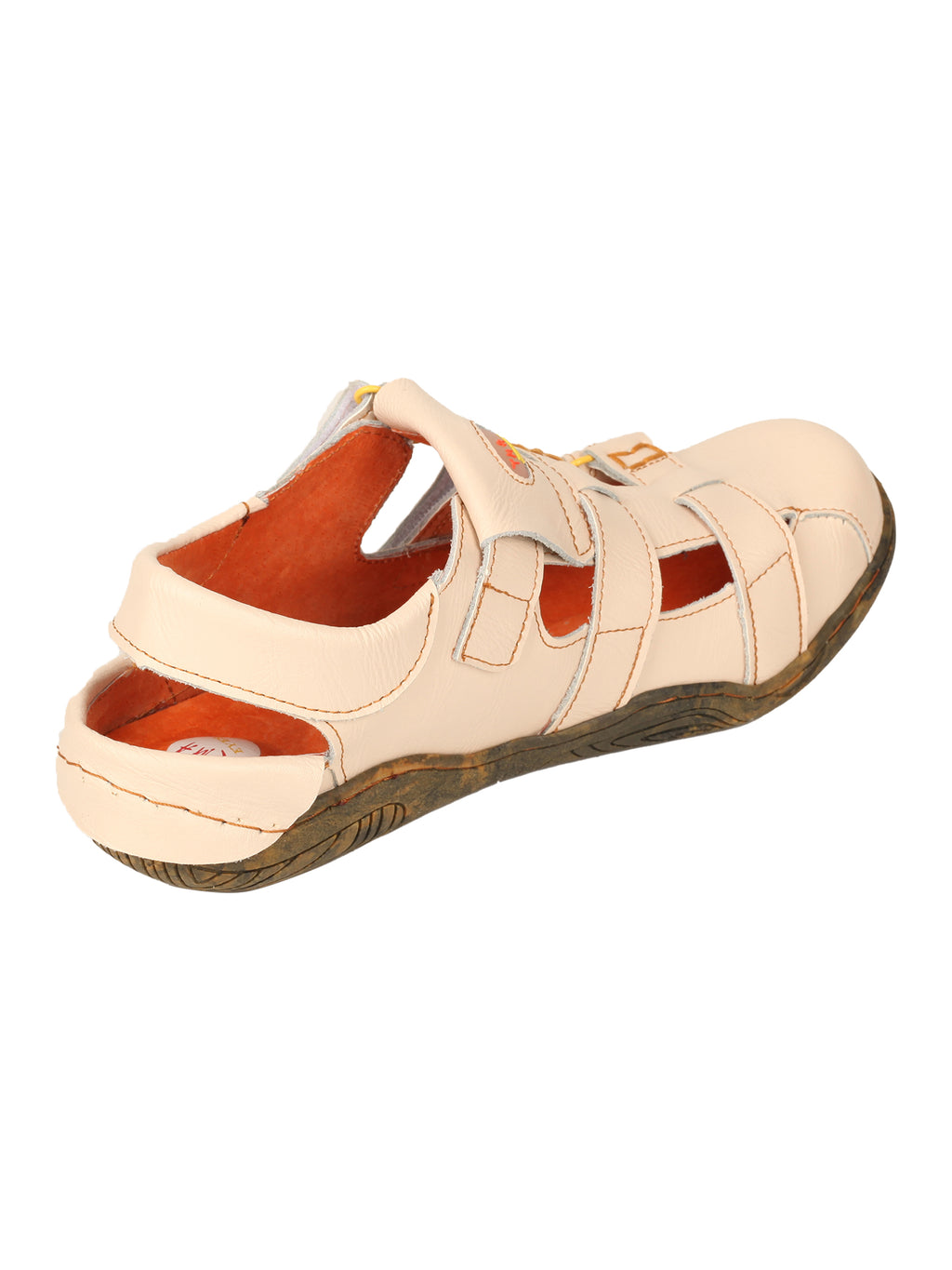 TMA EYES Women's Hook and Loop Closed-Toe Leather Sandal