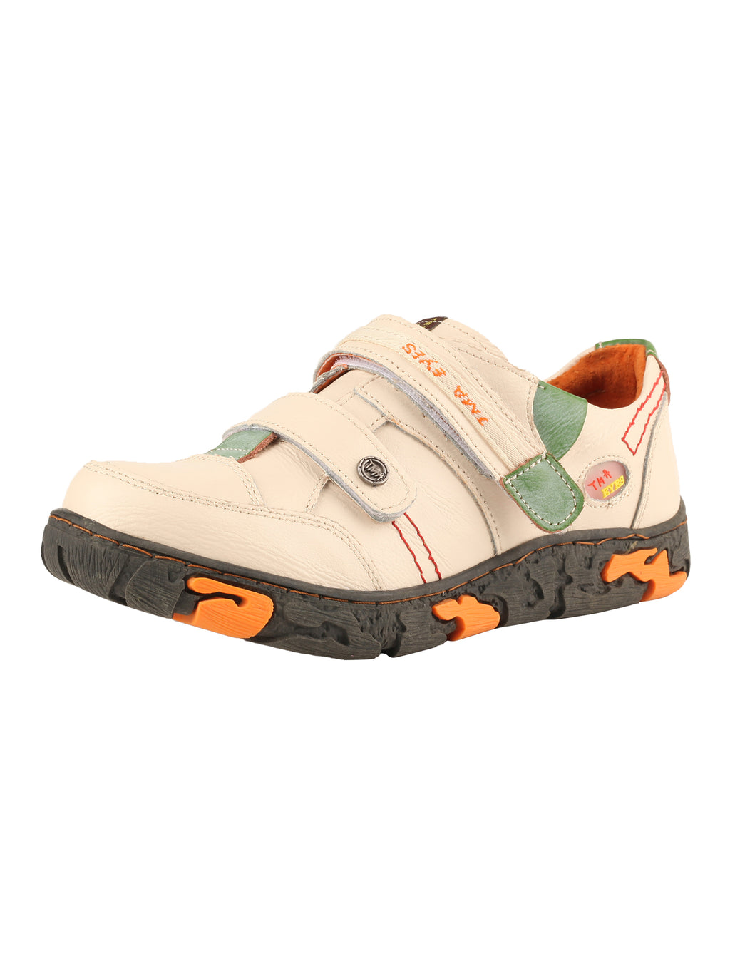 TMA EYES  Women's Walking Leather Shoes Hook and Loop Casual Shoes