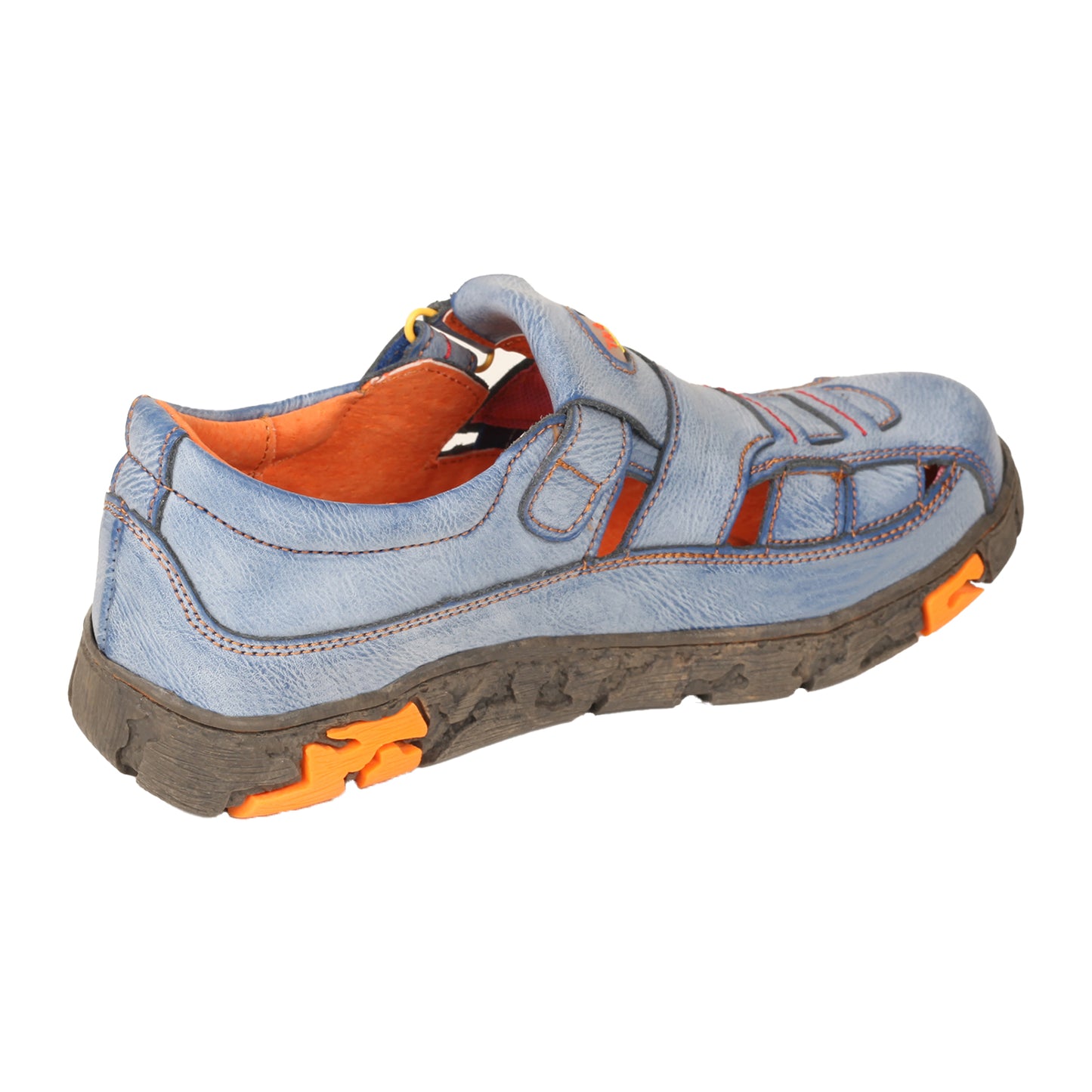 TMA EYES Womens Hand Stitching Leaher Shoes with Hollow Breathable Hook and Loop Slip-on Casual Shoes