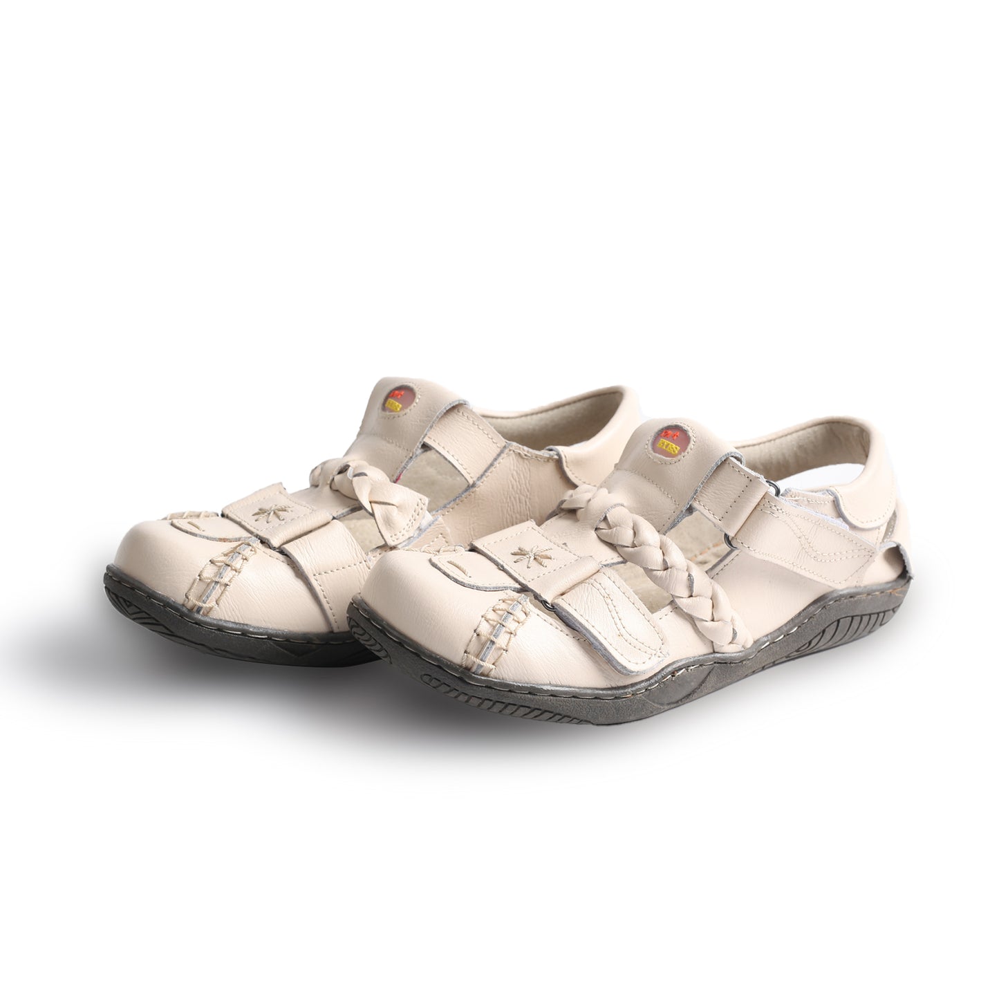 TMA EYES Women's Braided Closed-Toe Leather Sandal