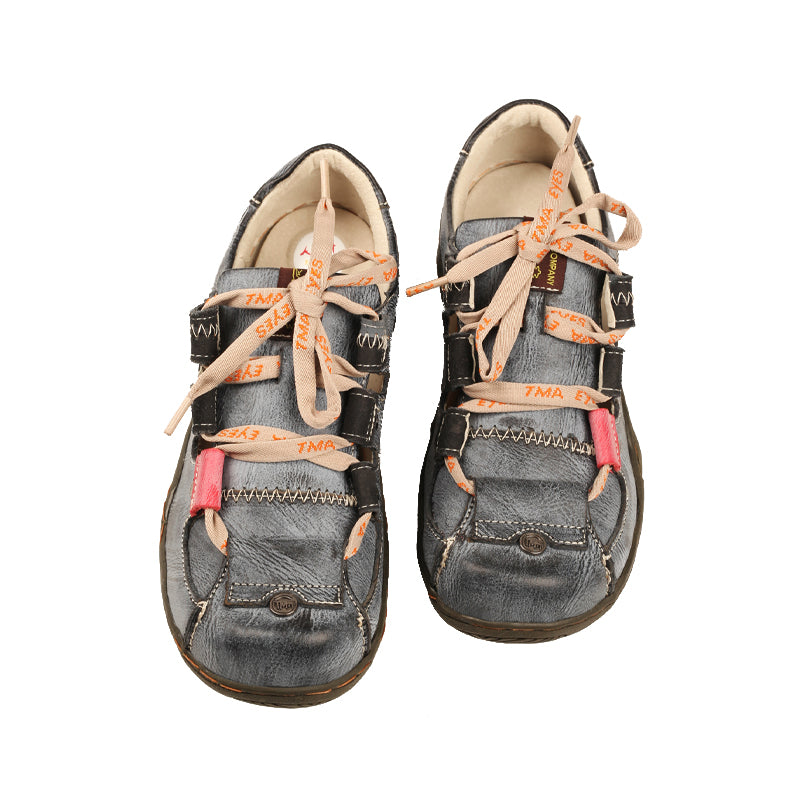 TMA EYES Women's Patchwork Leather Walking Sandal Shoes