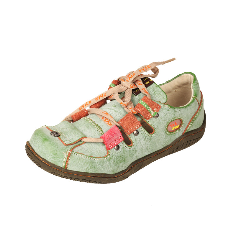 TMA EYES Women's Patchwork Leather Walking Sandal Shoes