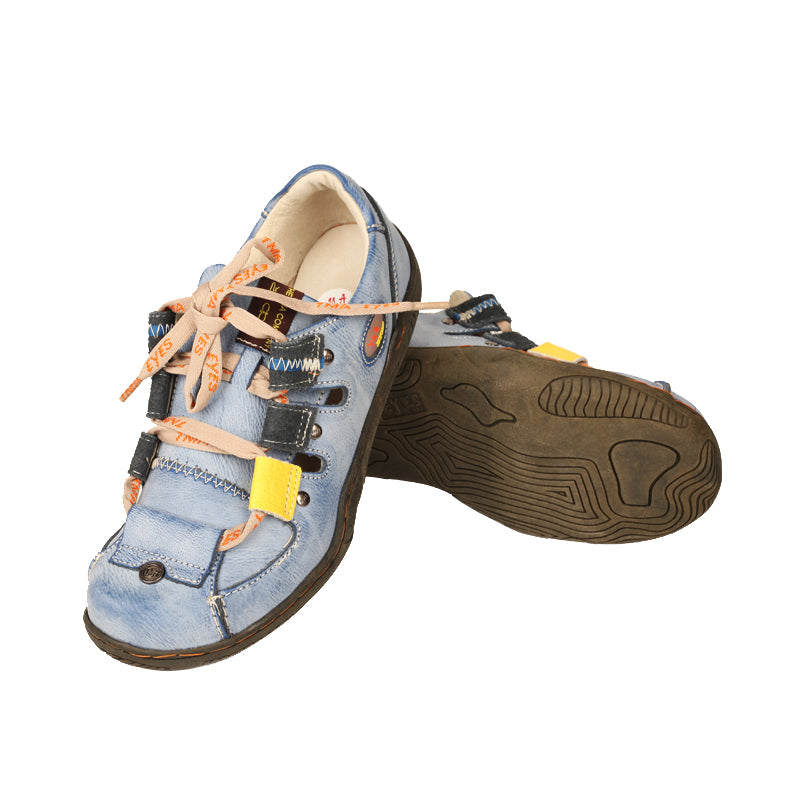 TMA EYES Women's Patchwork Leather Walking Sandal Shoes
