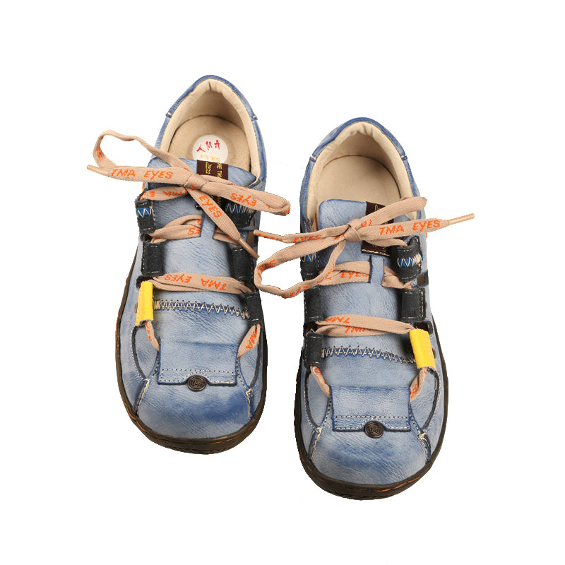 TMA EYES Women's Patchwork Leather Walking Sandal Shoes