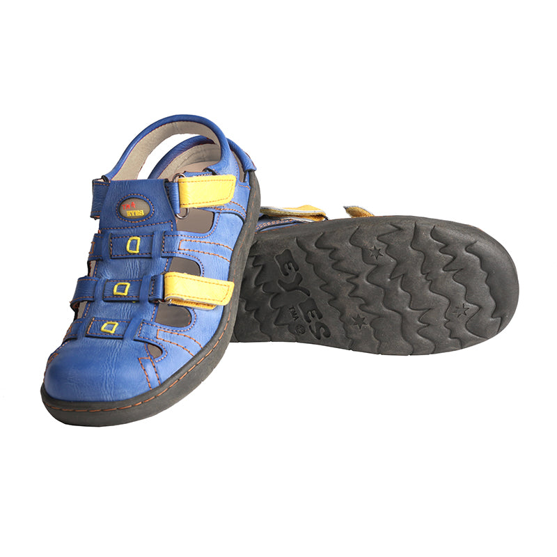 TMA EYES Women's Velcro Adjustable Round Toe Closed-Toe Leather Sandals