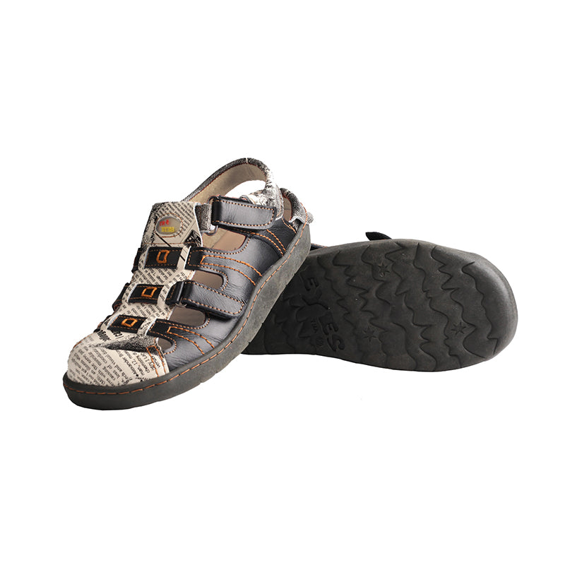 TMA EYES Women's Velcro Adjustable Round Toe Closed-Toe Leather Sandals